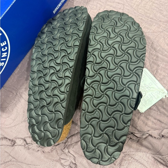 Birkenstock Boston Black Suede Leather Women's Clogs - Picture 6 of 7